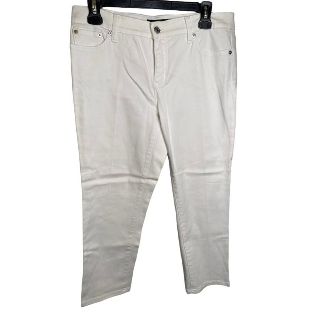 LRL Lauren Jeans Co. Ralph Lauren Womens White Denim Jeans Size 8 Petite Cropped